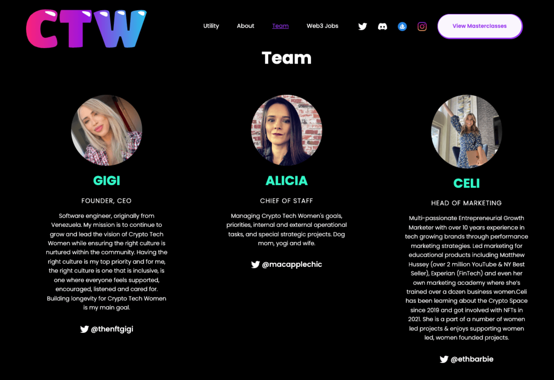 lições-aprendidas-de-nft-project-launch-build-website-dox-team-build-trust-prospective-backers-incluindo-twitter-instagram-lindedin-ctw-example-2