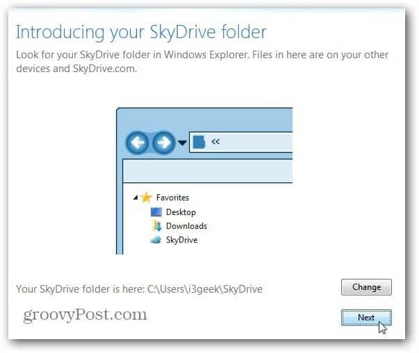 SkyDrive Localização