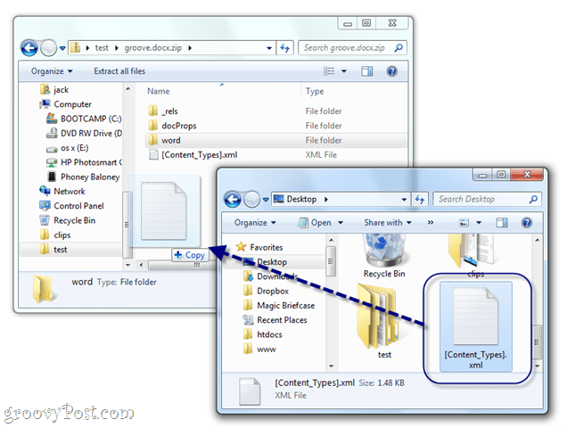editar manualmente o docx xml no windows 7