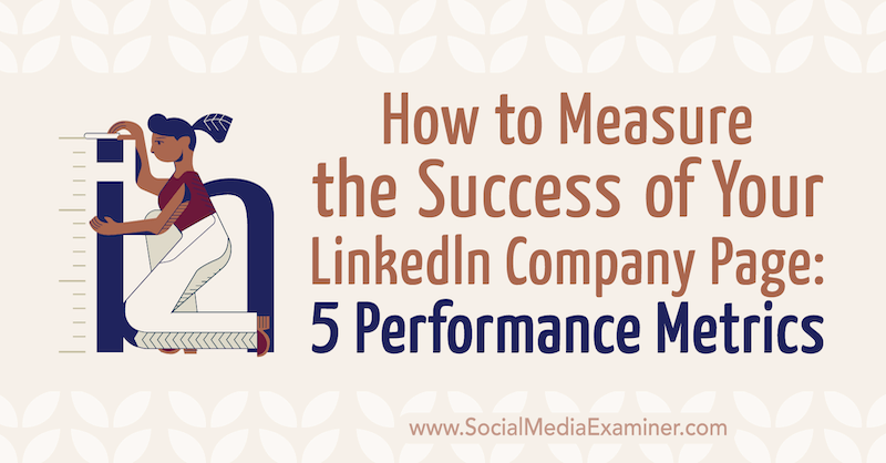 Como medir o sucesso da página da sua empresa no LinkedIn: 5 Métricas de desempenho por Mackayla Paul no examinador de mídia social.