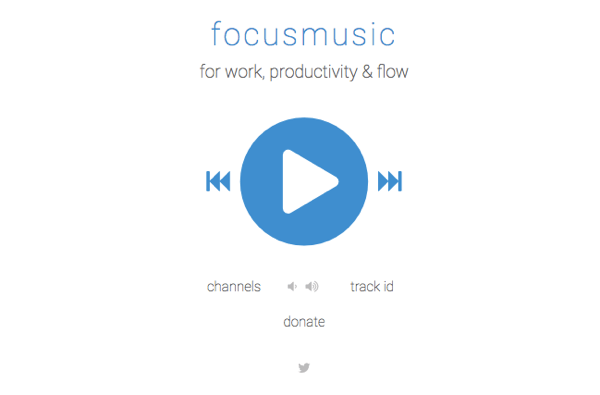 Obtenha música para se concentrar em FocusMusic.fm.