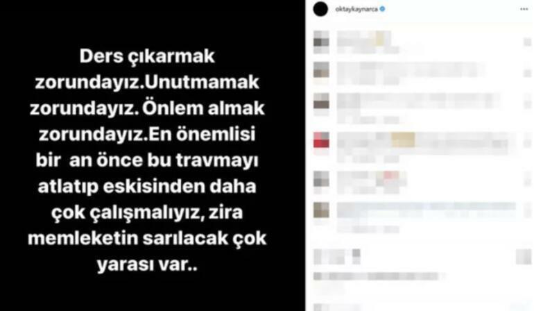 Postagem no Instagram de Oktay Kaynarca